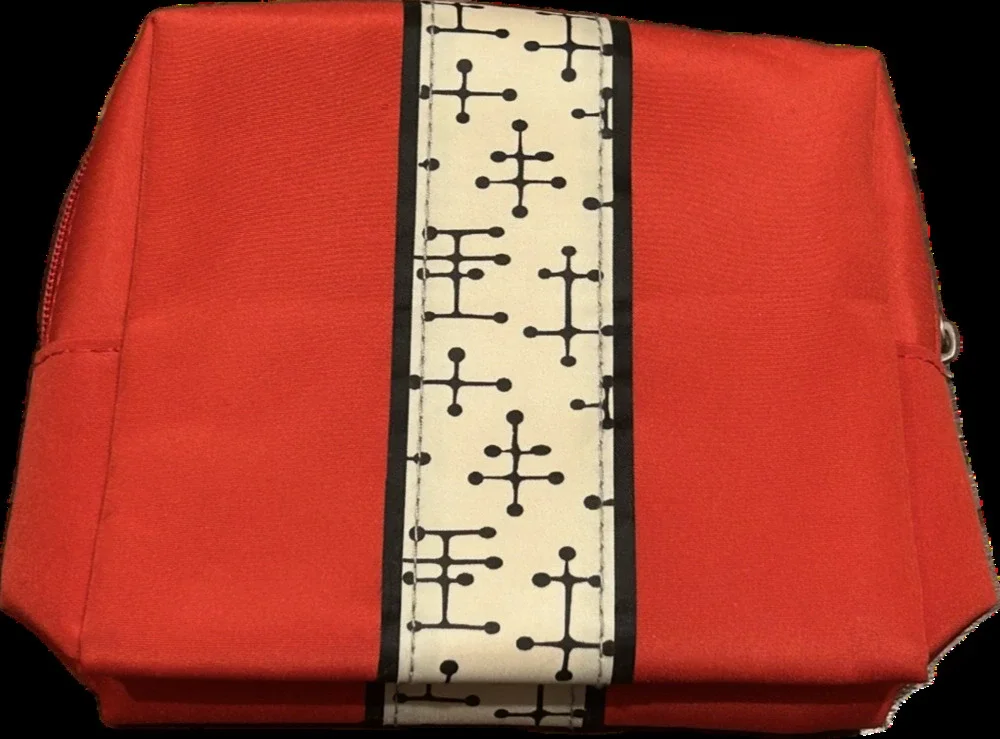 Vintage Eames American Airlines Office Dot Pattern Amenity Travel Toiletry Bag